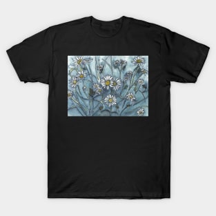 Wild Daisies in Ink and Watercolor T-Shirt